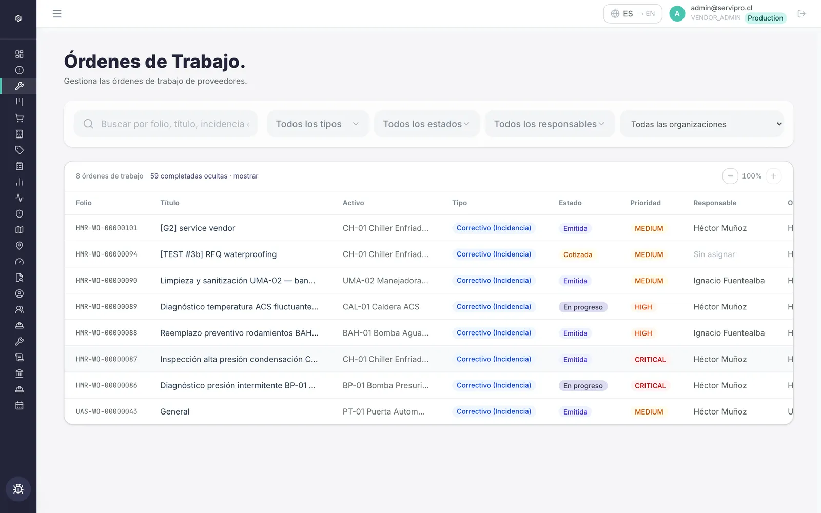 Órdenes de trabajo multi-cliente